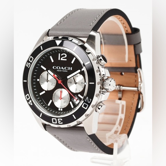 🖤🖤 Coach Kent Grey Dial Grey Leather Strap Watch For Men - 14602561 - Picture 8 of 16